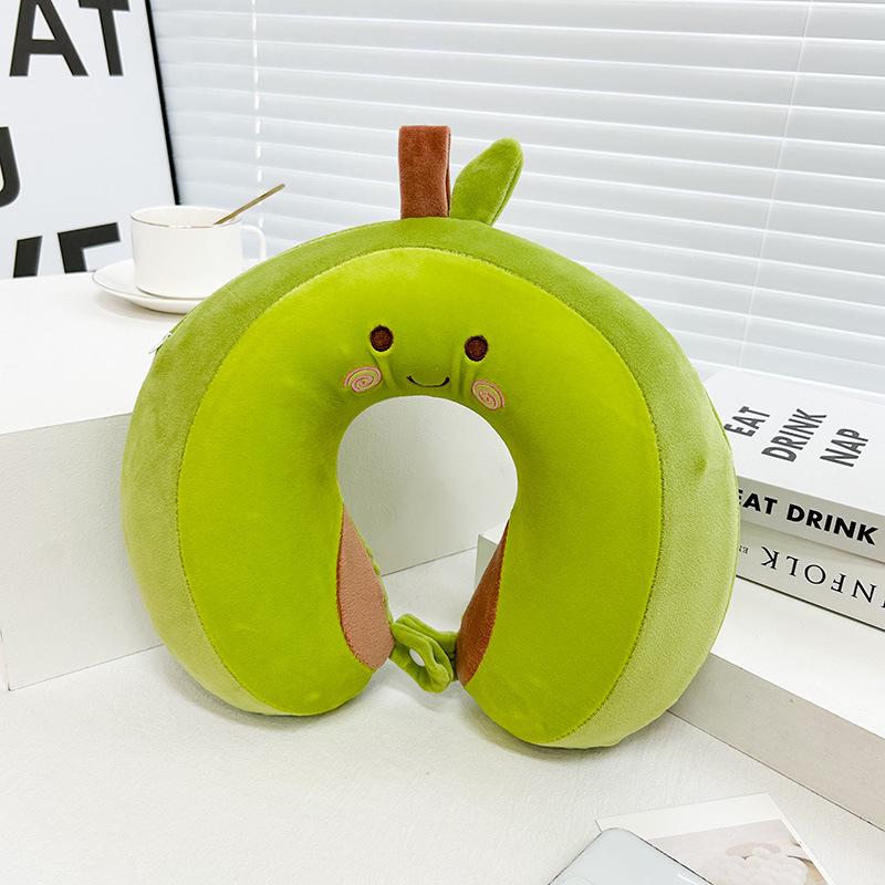Cartoon Memory Foam U-Shaped Travel Neck Pillow for Airplane, Car & Student Use