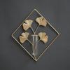 Test Tube Iron Ginkgo Wall Hanging Vase Flower Storage Rack Hanging Planter  Home/Office Decor