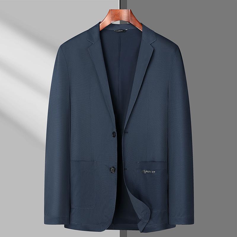 2025 Spring/Summer Men's Breathable Stretch Casual Plus-Size Single-Breasted Jacket
