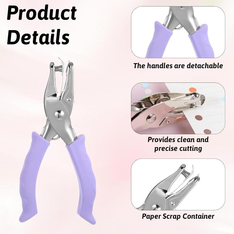 Handheld Single-Hole Puncher Heavy-Duty Paper Punch Tool for Office DIY Card Craft Home Use Compact Manual Hole Punch Stationery
