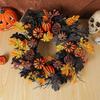 Halloween Pumpkin Wreaths For Front Door Halloween Fall Maple Leaves Wreath Door Hanger Garland Autumn Colorful Decor For