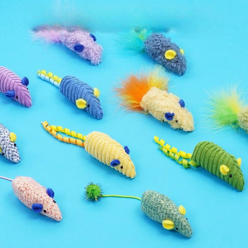 Cat Toy Simulation Mouse Three Packs Catnip Self-hi To Relieve Boredom Cat Stick Kitten Grinding Teeth Pet Toy