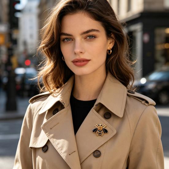 Yousheng Colorful Bee Design Brooch, Compact Size Enamel Safety Pin, Commuting Accessory for Suits Coats Scarves