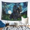 A Cocker Spaniel Puppy Starry Night Tapestry Wall Hanging Aesthetic Home Decor Tapestries for Dorm Room