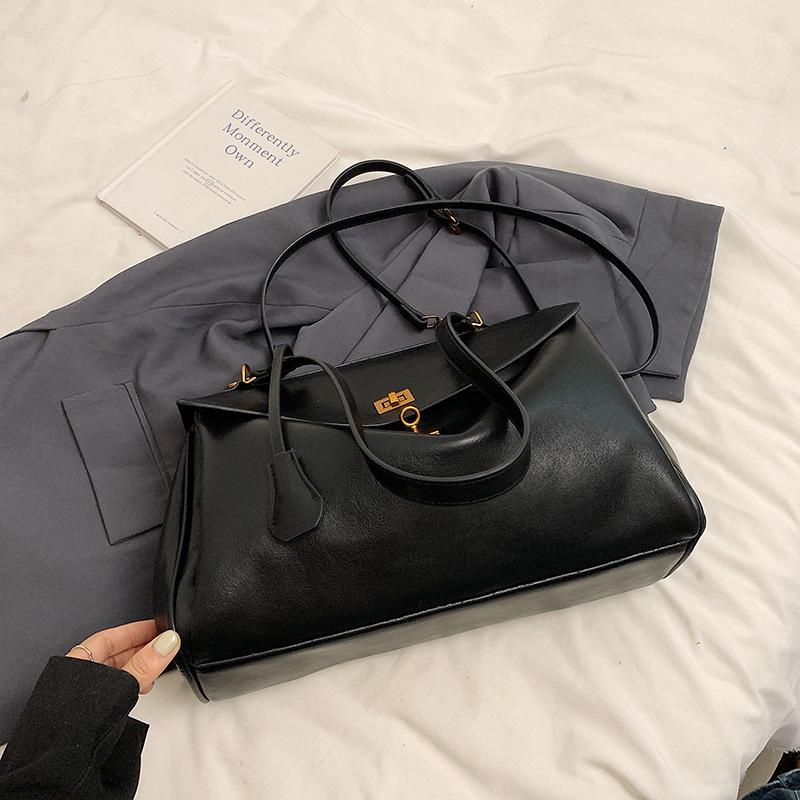 New stylish and simple casual lock commuter bag single shoulder oblique span trendy women's bag