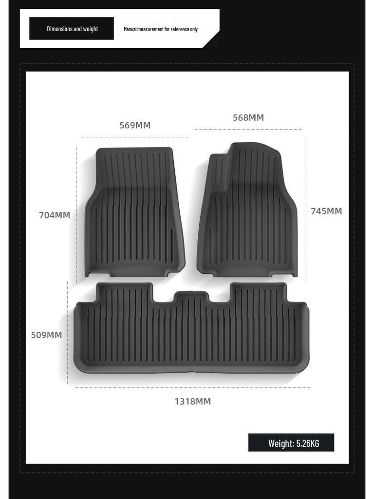 Compatible Tesla Model Y 2025 TPE Floor and Trunk Mats for Left/Right-Hand Drive Vehicles