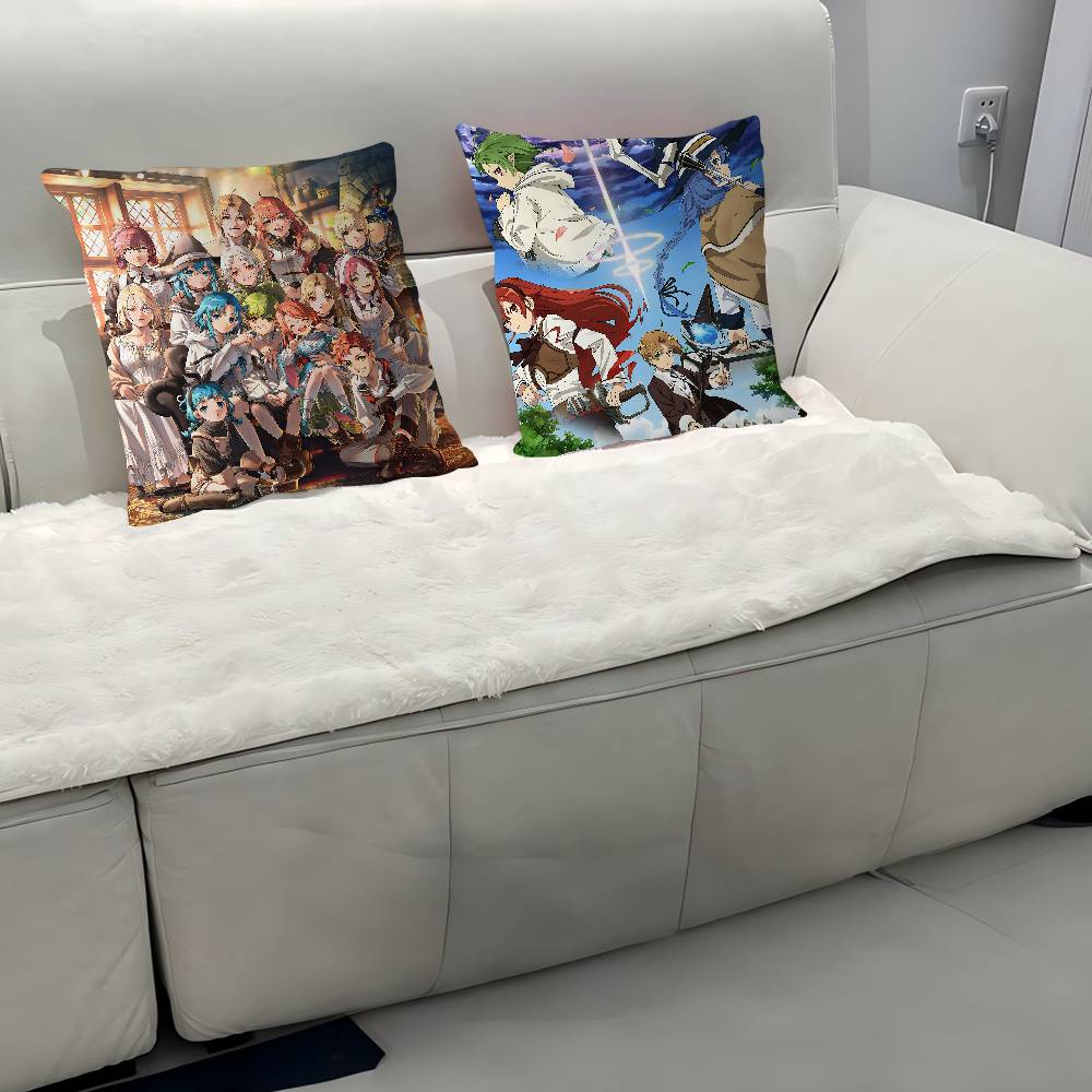 Mushoku Tensei Jobless Reincarnation Personalized Picture Text Home Decorative Pillows Household Gifts 45x45cm