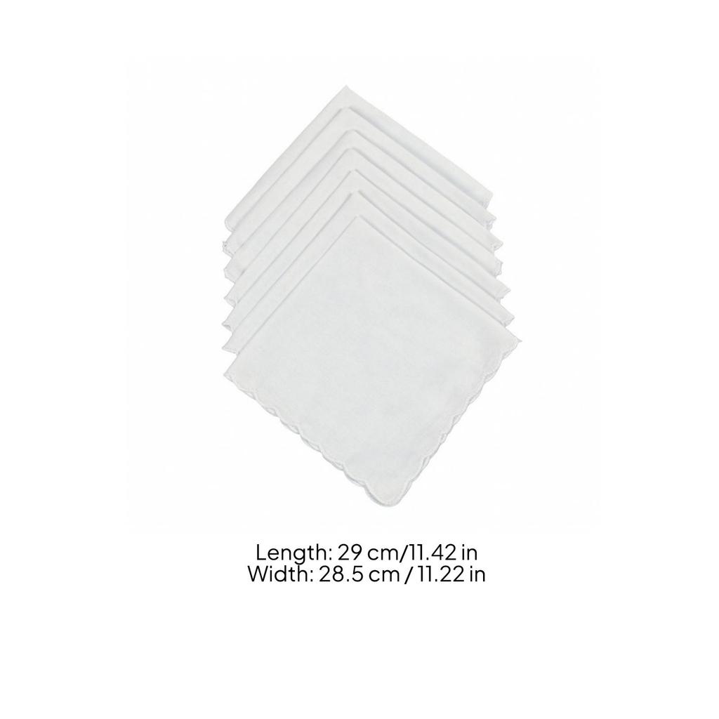7 Pieces Reusable Cotton Hanky Breathable Handkerchiefs Soft for Quick Cleanups