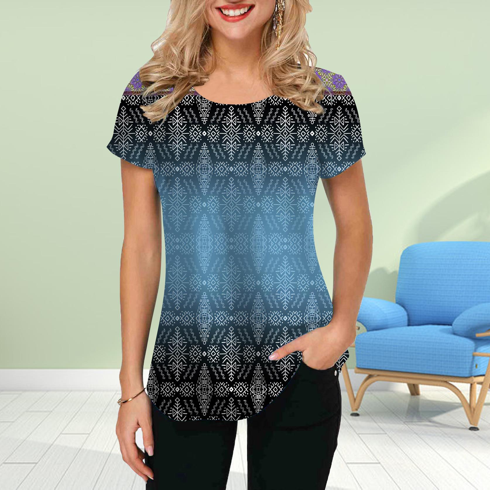 

Модная женская футболка с принтом в виде древнего письма, забавная повседневная футболка с круглым вырезом и короткими рукавами, летняя женская футболка 8XL светло-синий