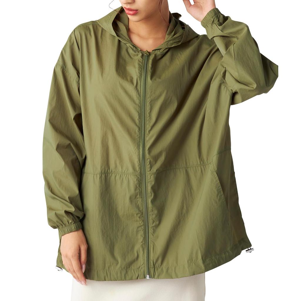 Ocean Pacific Nylon Lightweight Rash UV Khaki Parka, Outerwear, Guard, Protection, Oversized,