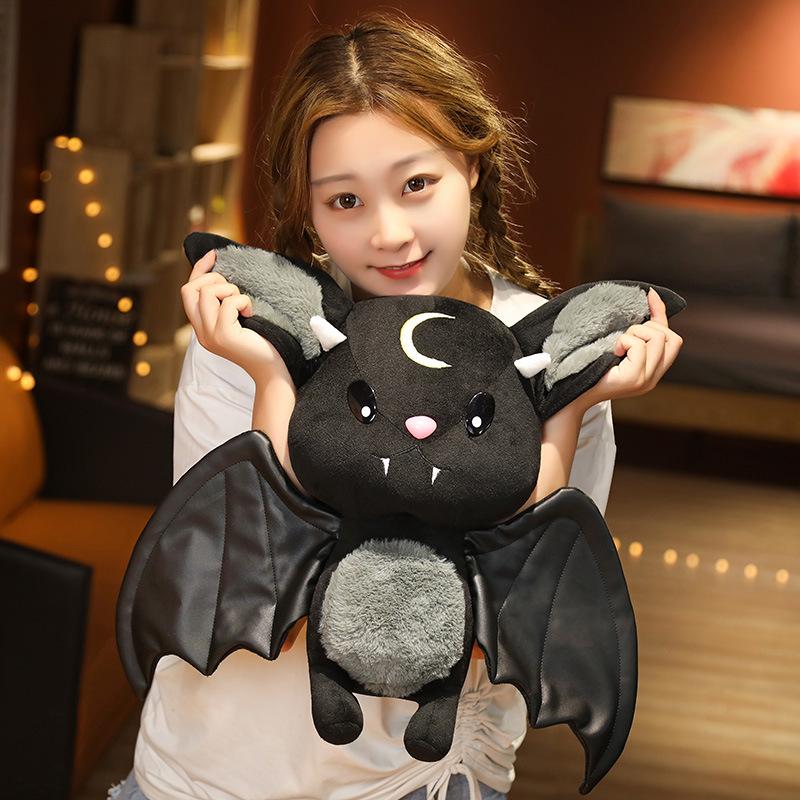 Demon Bat Halloween Plushy Four-color Demon Bat Cartoon Soft Model Kids Christmas Halloween Holiday Gifts Horror Style Home Deco