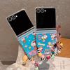 Cartoon Cute astronaut Star Snoopy peanut laser Folding Clear Phone Case For Samsung ZFlip 5 6 7 ZFlip 7 FE Funny Snoopy cover