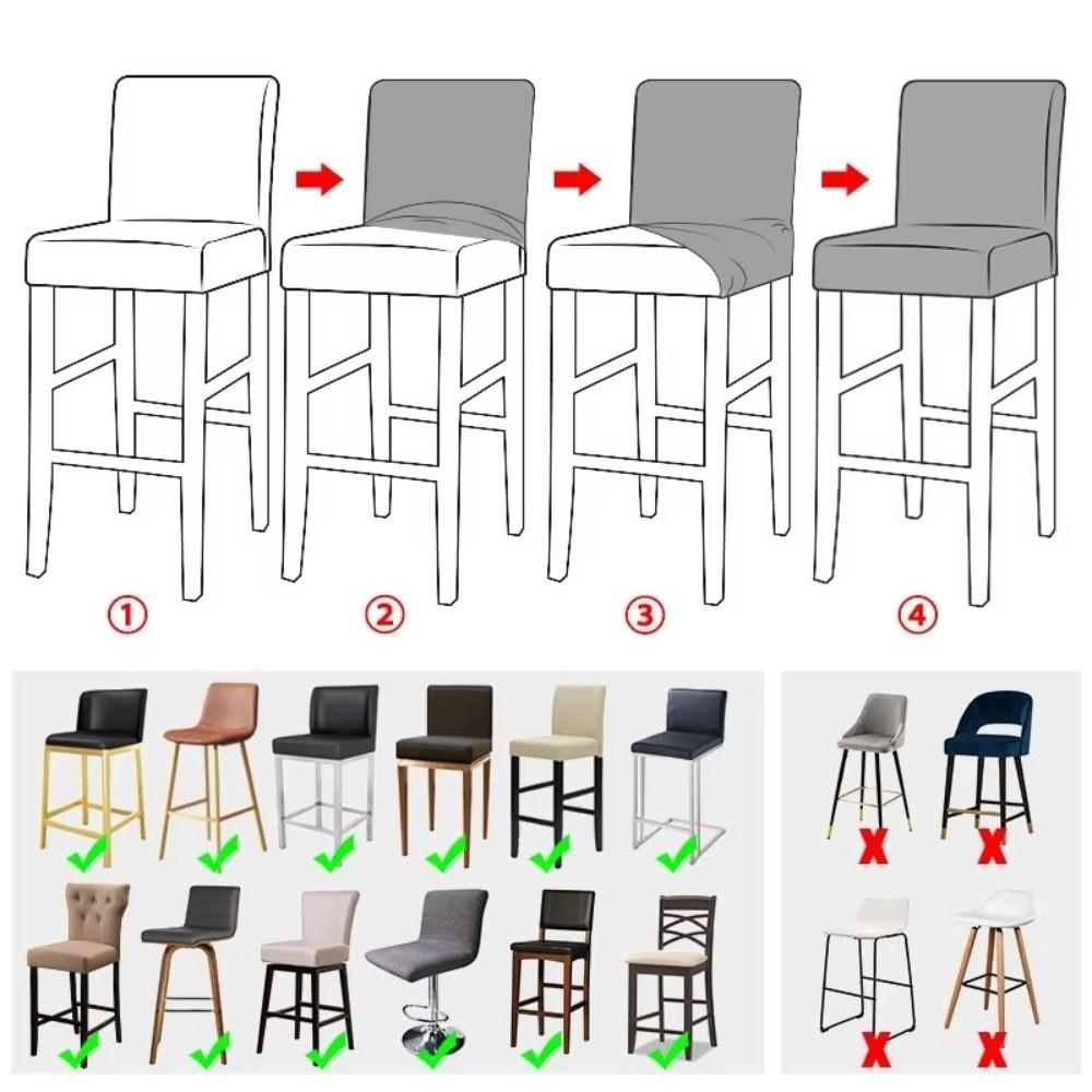 Dustproof Counter Height Bar Stool Cover Jacquard Bar Stool Seat Covers Chair Protectors  Household
