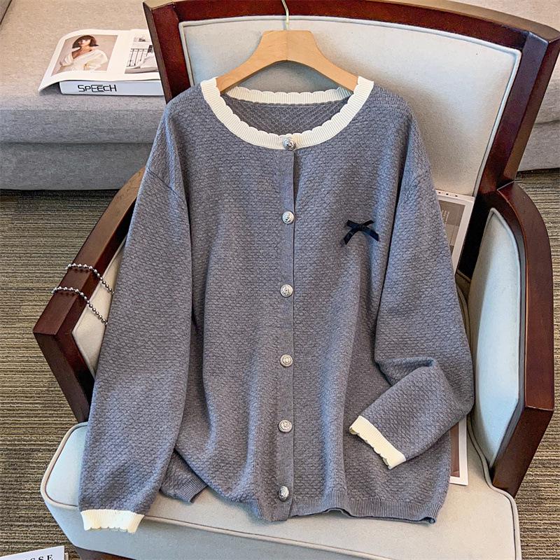 Plus Size Women's Loose Knit Cardigan, Bust 150/160 cm, 200/300 lbs - Style 8045