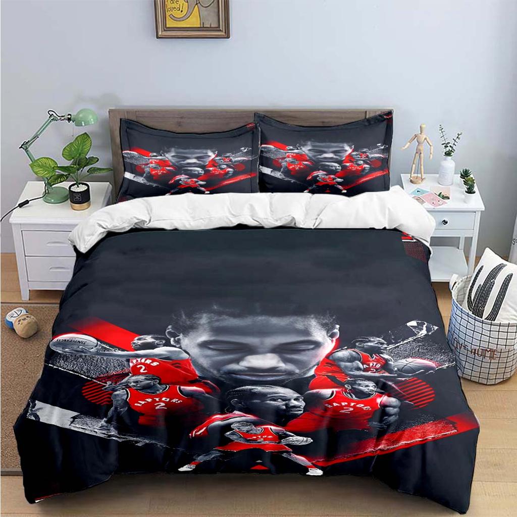 Fashion No2 Basketball Star K-Kawhi L-Leonard Print Bedding Sets Bed Supplies Set Duvet Cover Bed Comforter Set Bedding Set Gift