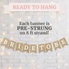 Pre-Strung Bride To Be Banner - No DIY - Gold Glitter Bachelorette Bridal Party Banner - Pre-Strung Garland On 8 Ft Strand - Gold Bachelorette Bridal