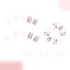 24 Pcs Short Square False Nail Flowers Press On Nail Simple Acrylic Nail Glossy Full Cover Stick on Nail for Woman