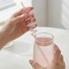 10Pcs Bent Tube Pink Bow Straws Reusable Curved Straw Cute Drinking Straw  Birthday Wedding Supplies