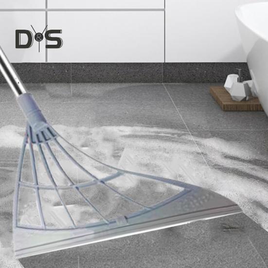 Silicone Broom Set Floor Cleaning Rubber Broom Multifunctional Broom Sweeper Ergonomic Design 45 Degree Bevel Broom