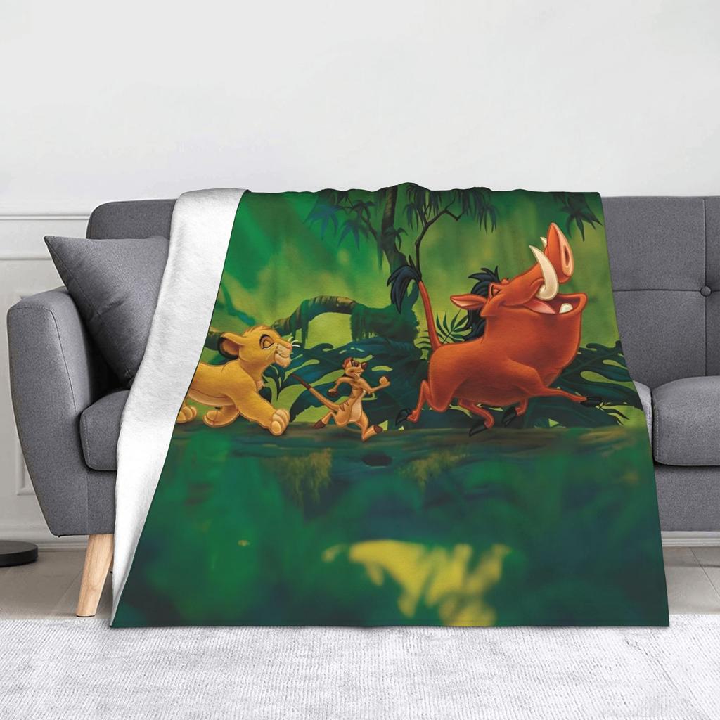 The Lion King Simba Friends Mufasa Blankets Flannel Funny Breathable Throw Blankets for Coverlet Textile Decor