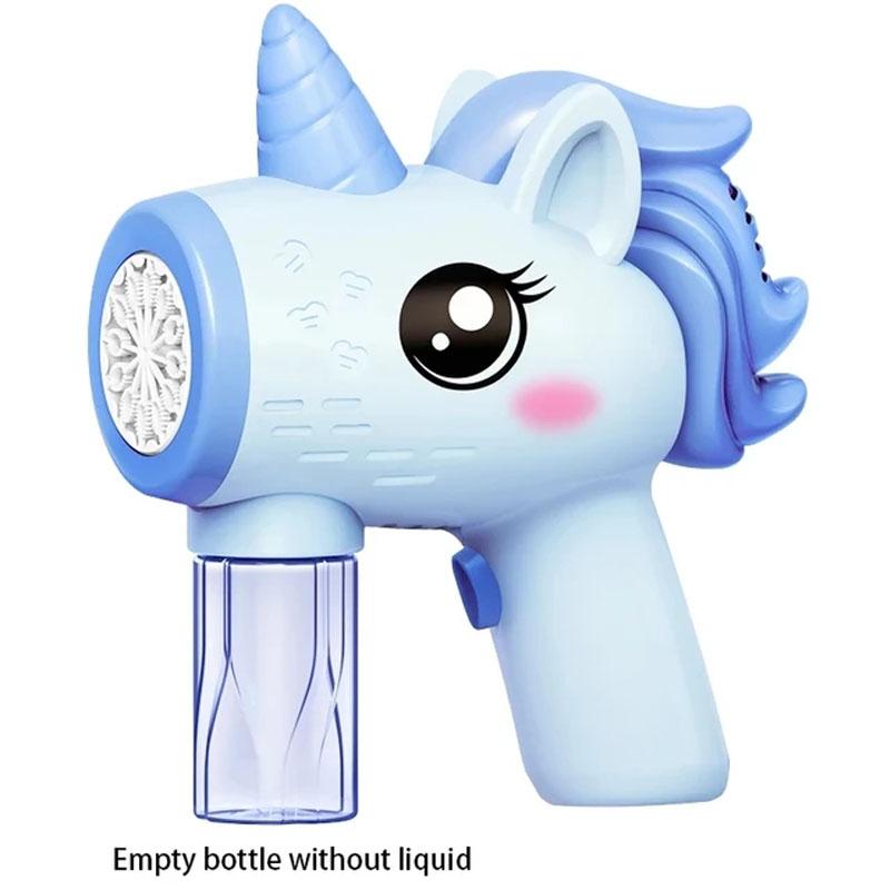 Unicorn Children's Electric Bubble Gun, Toy Bubble Machine, Automatic Soap Blower with Lights, Outdoor Party Games, Children's G