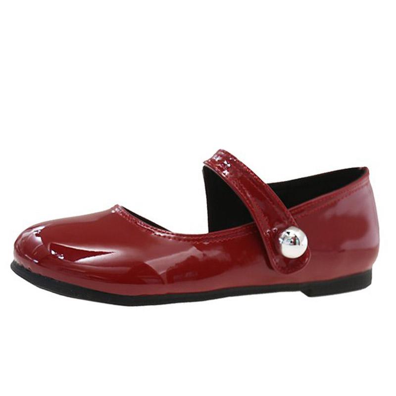 

Летняя новинка 2025 года, женская обувь, удобная, универсальная, с жемчужной отделкой сбоку, обувь на плоской подошве, с ремешком на одной линии, обувь из микрофибры 35 красный