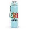 1PC Merry Christmas Text Retro 750ml Color Plastic Sports Water Bottle Leakproof Flip Straw Lid Suitable for Sports Office Home Use