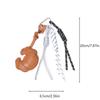 Yogodlns Diy Braided Rope Faux Leather Croissant Bag Pendant Trinket Multi-Functional Backpack Pendant