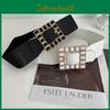 Elegant Black And White Rhinestone Buckle Belt For Women Perfect For Dresses And Coats