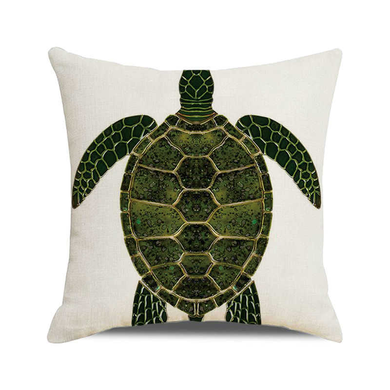Home Decor Colorful Sea Turtle Watercolor Pillow Covers Pattern Cushion Cover Suitable for Sofa Bedroom Car Pillow Cover