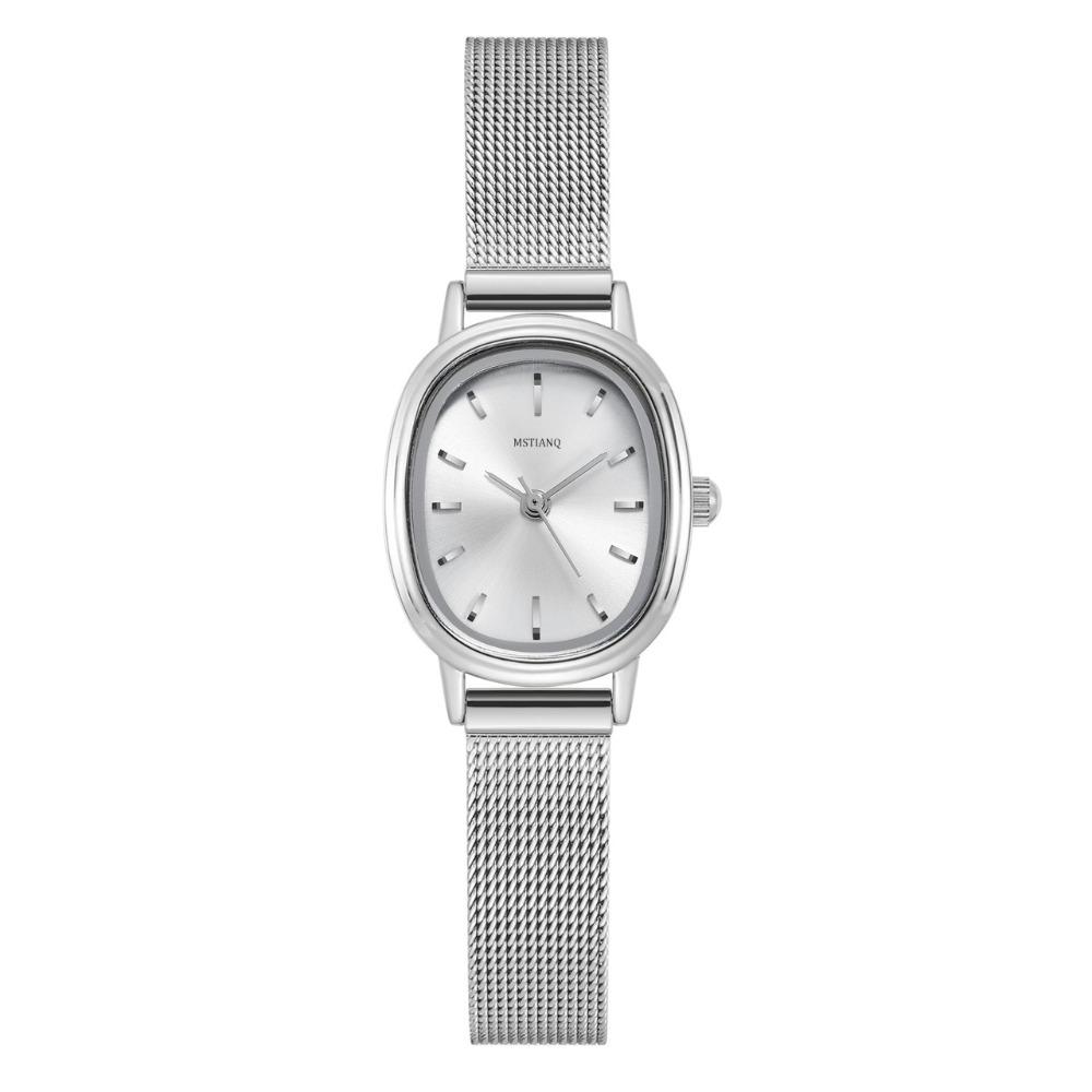 Simple Oval Dial Women's Watch Stainless Steel Green Ladies Wristwatches Purple Quartz Watch Gifts