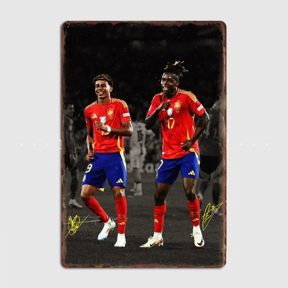 Lamine Yamal Retro Metal Poster Minimalist Club Home Wall Decor