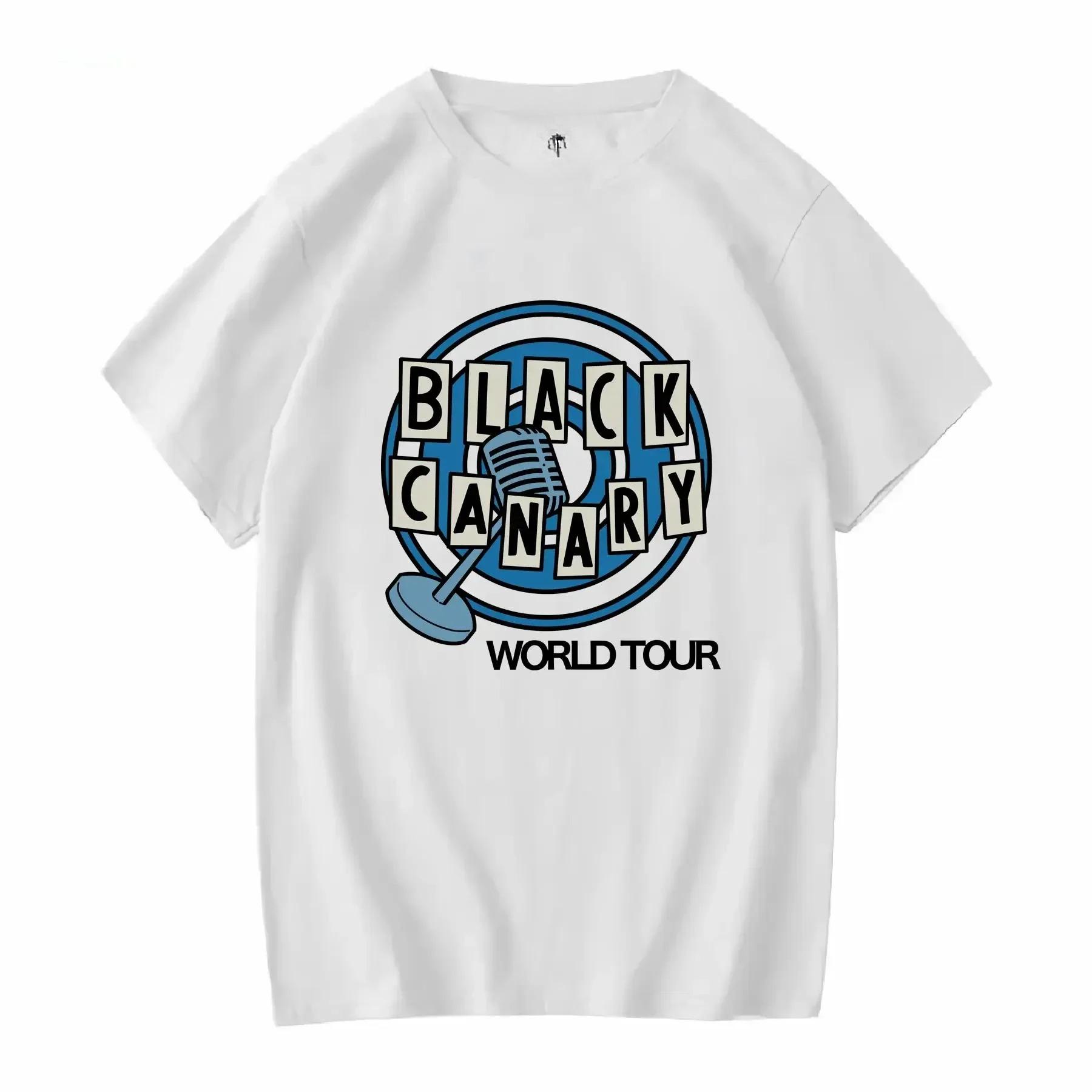 

Black Canary Microphone Pattern Printed Short Sleeve Round Neck Top Classic Fashion Aesthetic Womens Summer Tshirt Clothes S