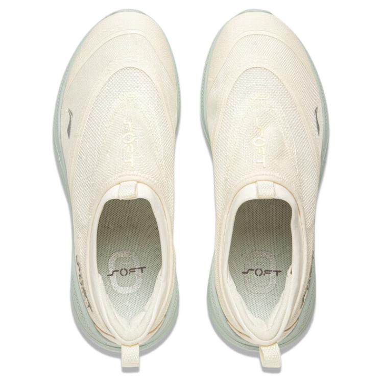 New LiNing SOFT GO 2 Cushioned Slip-Resistant Breathable Lightweight Low-Top Casual Shoes Women's Ecru AGLV006-10