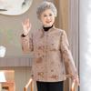 Elegant Frog Button Stand Collar Top for Middle-Aged and Elderly Women - Chinese Style Spring Outerwear