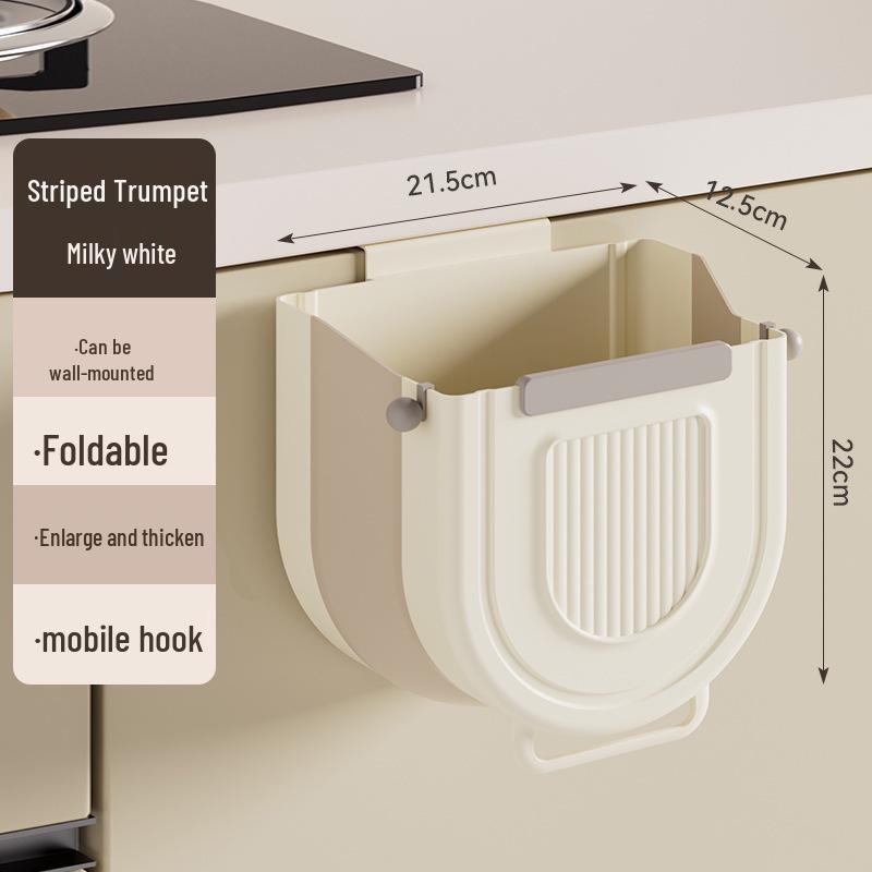 Foldable Wall-Mounted Kitchen Trash Can with Large Capacity