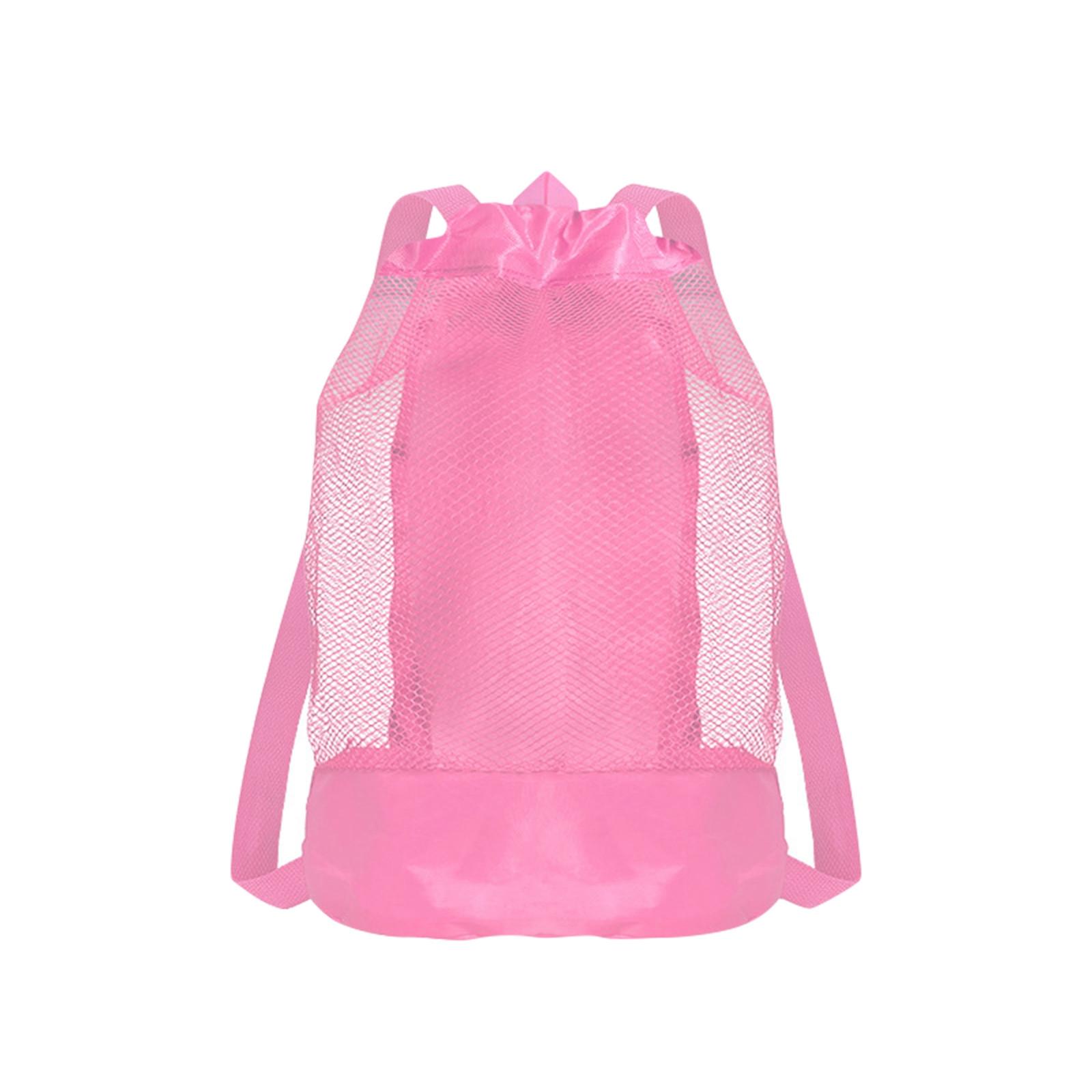 

Пляжная сумка, большая, прочная, для удаления песка, пляжный рюкзак с завязками, сумки для хранения игрушек и мячей, наборы для бассейна, пляжа, сбора ракушек, пляжные сумки для детей One Size розовый