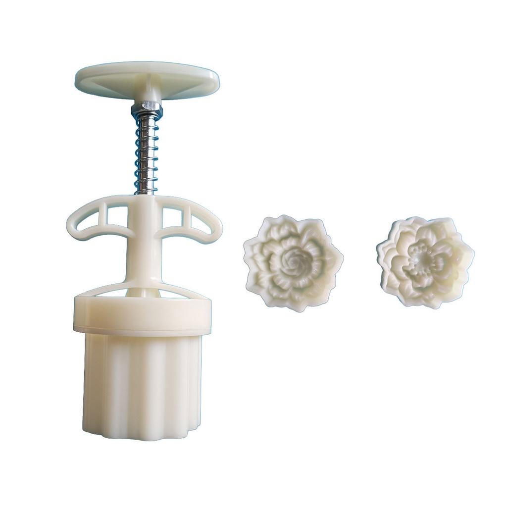 Hand-Pressure Moon Cake Mold Snow Lotus Flower Cookie Stamps Moon Cake Makers Mid-Autumn Festival DIY Pastry Tool