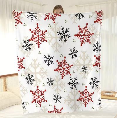 Festive Snowflake Symphony: Christmas Blanket Soft and Comfortable New Year Home Decoration Gift