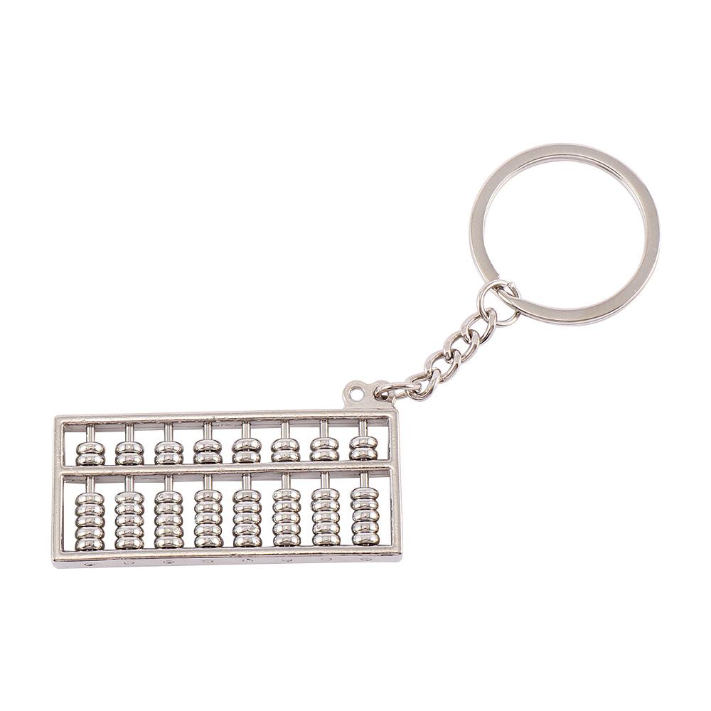 Stylish 3D Simulation Model Metal Abacus 8 Rows Ancient Mobilizable Gift Keyring Keychain Keyfob