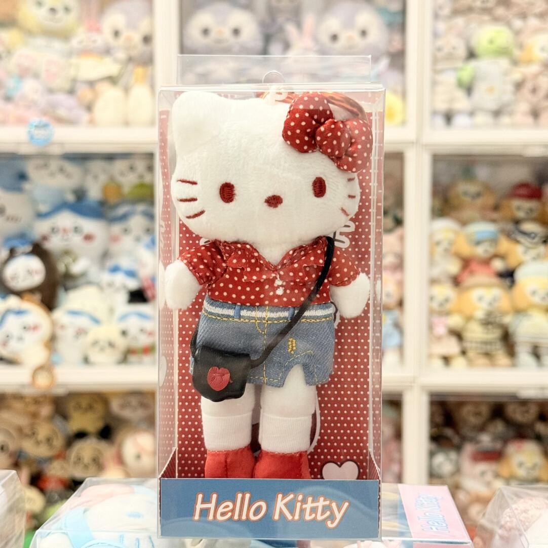 Cartoon Long legged Arcade Style Plush Toy Keychain Black Dress red Cheongsam Kitty Fluffy Pendant Bag Charm
