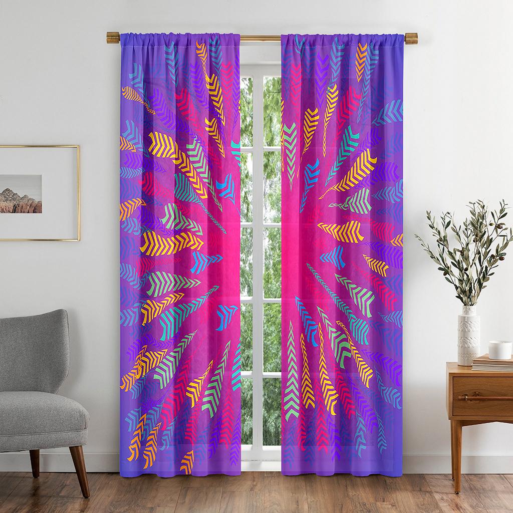 Abstract Colorful Kaleidoscope Texture Kids Blackout Window Curtain for Living Room Bedroom Bathroom Kicthen Door Cupboard Hooks