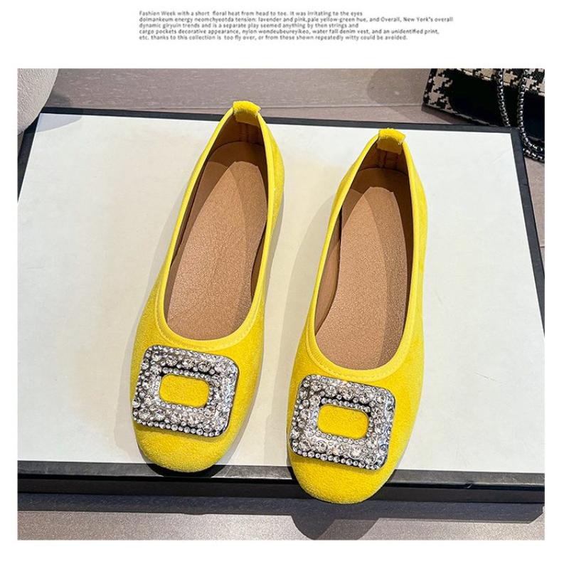 Fashion Summer Shoes Ladies Female Footwear Autumn Casual Sneaker Women Low Heels Shallow Mouth Crystal Square Toe Modis Buckle 2025 Dre