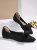 Sharp pointed soft sole shallow mouth single shoe spring new elegant sexy bow tie women's simple comfortable flat shoes