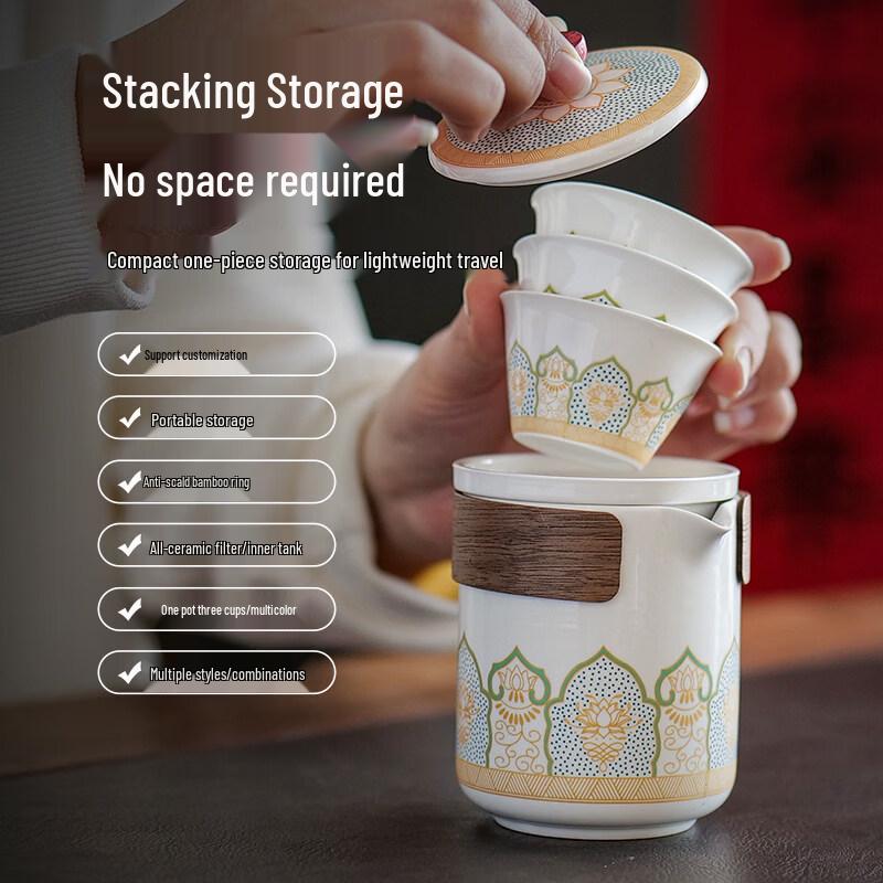 ZISIZ Portable Ceramic Gongfu Tea Set