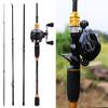 Casting Fishing Rod Combo 4 Tips Carbon Fiber  Lure Pole and Left Right Hand Baitcasting Reel
