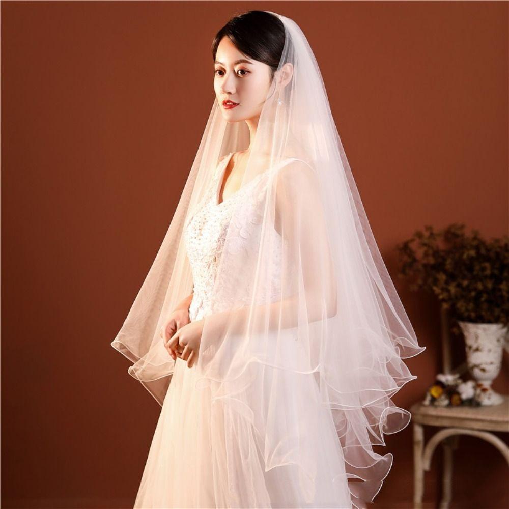 Short Wedding Veils Two Layer Bride Head Gauze New Bridal Veil  Bride Accessories