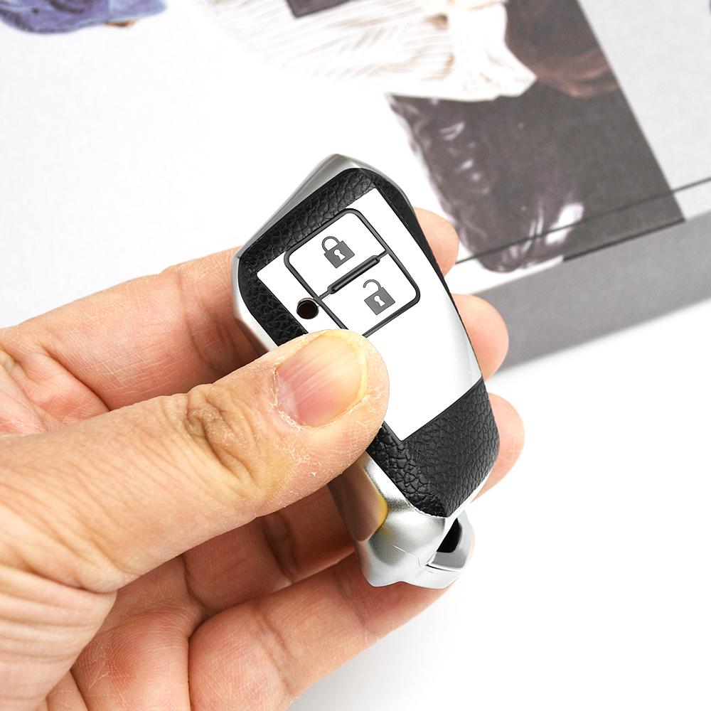 TPU Leather 2 Buttons Shell Fob Keyless Car Remote Key Case Cover For Suzuki Ertiga Swift 2017 Wagon R Japanese Monopoly Type 3C