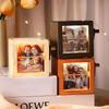 Ruční pohyb DIY Dřevěné rotující fotoalbum 8/16 fotografií Otáčecí fotostroj Svatba