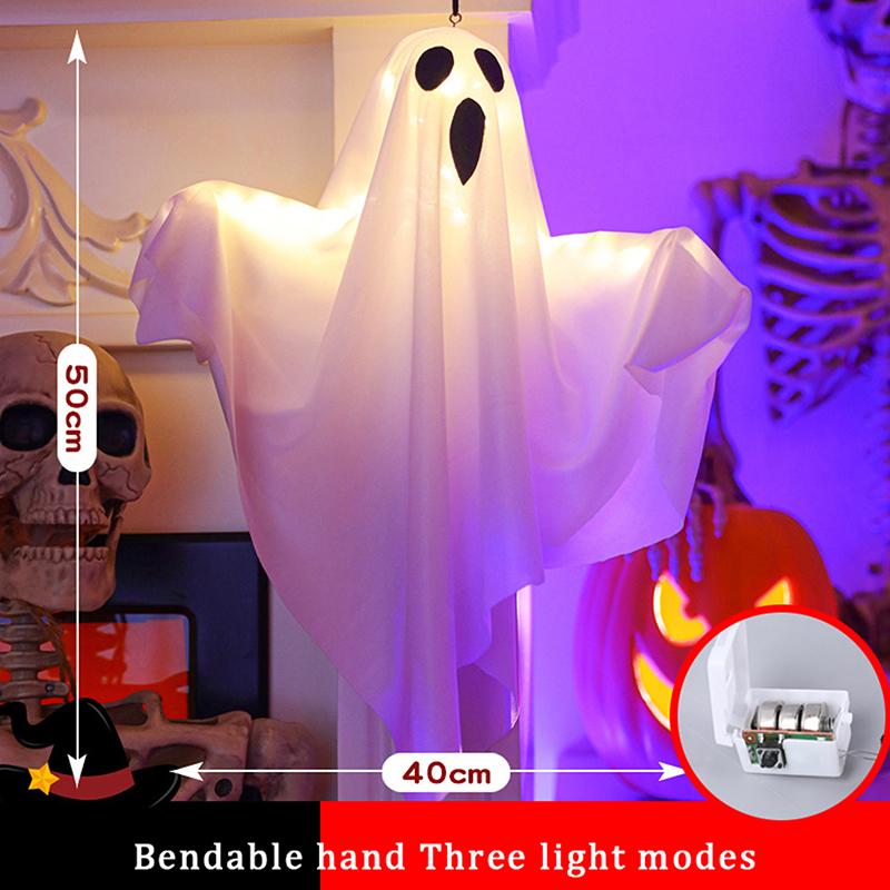 Ghost Halloween Decor Waterproof Halloween Glowing Hanging Ghost Door Decor Halloween Garden Home Decor